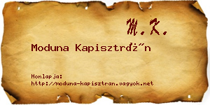 Moduna Kapisztrán névjegykártya